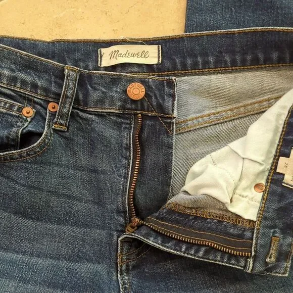 Madewell Cruiser Straight High Waist Denim Jean Ankle Crop Capri - Size 26 - Picture 9 of 12